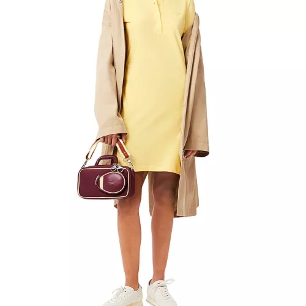 Women's Lacoste Collared Slim-Fit T-Shirt Dress in Yellow